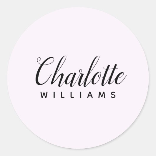Pastel Roze Monogram Sticker – Custom Design (Voorkant)
