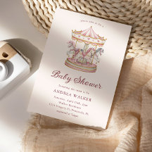 Pastel Roze Mooie Draaimolen Meisje Baby Shower