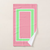 Pastel roze munt groen blokpatroon bad handdoek (Handdoek)