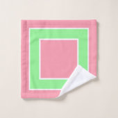 Pastel roze munt groen blokpatroon bad handdoek (Wasdoekje)