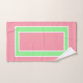 Pastel roze munt groen blokpatroon bad handdoek (Handdoek)