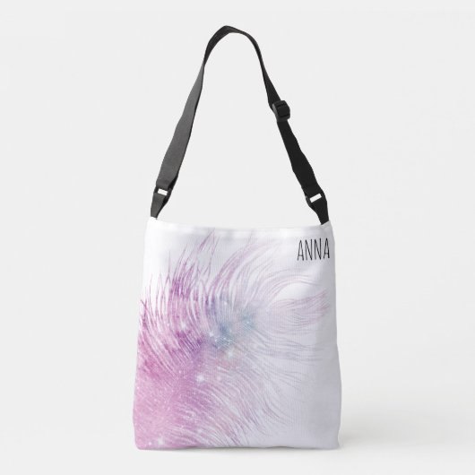 *~* Pastel roze mystische kosmische boho doezelaar Crossbody Tas (Achterkant)