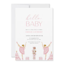 Pastel roze Notenkraker Baby shower Invitation