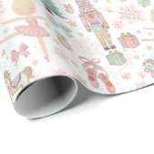 Pastel Roze Notenkraker Kerstballet Decoupage Cadeaupapier (Rol Hoek)