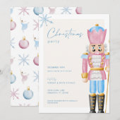 Pastel Roze Notenkraker Kerstfeest Uitnodiging (Voorkant / Achterkant)