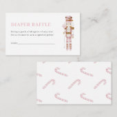 Pastel Roze Notenkraker Luiers Raffle Kaart (Voorkant / Achterkant)