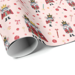 Pastel Roze Notenkraker's Muizenkoning Cadeaupapier
