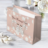 Pastel Roze off-White lint en Twin Bunny Groot Cadeauzakje