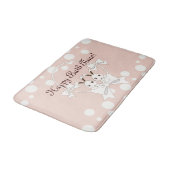 Pastel Roze off-White lint en Twitter Bunny Badmat (Gekanteld)