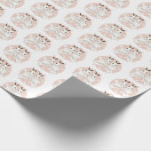 Pastel Roze off-White lint en Twitter Bunny Cadeaupapier (Hoek)