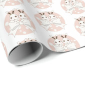 Pastel Roze off-White lint en Twitter Bunny Cadeaupapier (Rol Hoek)