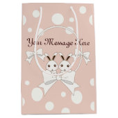 Pastel Roze off-White lint en Twitter Bunny Medium Cadeauzakje (Voorkant)