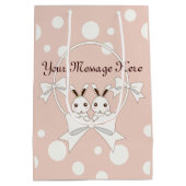 Pastel Roze off-White lint en Twitter Bunny Medium Cadeauzakje (Achterkant)