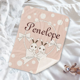 Pastel Roze off-White lint en Twitter Bunny Sherpa Deken