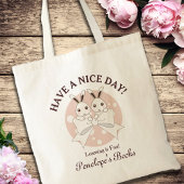 Pastel Roze off-White lint en Twitter Bunny Tote Bag