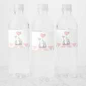 Pastel roze olifant meisje Baby shower Waterfles Etiket (Flessen)