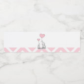 Pastel roze olifant meisje Baby shower Waterfles Etiket (Enkel label)