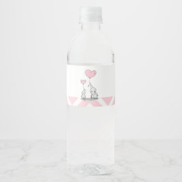 Pastel roze olifant meisje Baby shower Waterfles Etiket