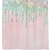 *~* Pastel Roze Ombre Coral Drip AP7 Douchegordijn (Voorkant)