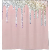 *~* Pastel roze OMBRE GLITTER Drip Magenta AP7 Douchegordijn (Voorkant)