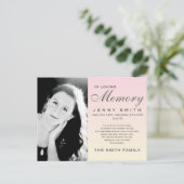 Pastel Roze Ombré Memorial Familie Erkenning Briefkaart (Staand voorkant)