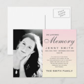 Pastel Roze Ombré Memorial Familie Erkenning Briefkaart (Voorkant / Achterkant)