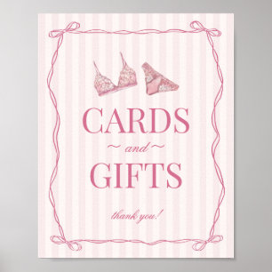 Pastel Roze Ondergoed Bachelorette Kaarten & Cadea Poster