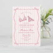 Pastel Roze Ondergoed Bruidsdouche Kant Kaart (Staand voorkant)