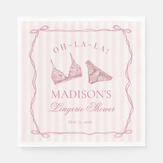 Pastel Roze Ondergoed Bruidsfeest Douche Servet (Voorkant)