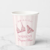 Pastel Roze Ondergoed Douche Bruidsmeisjes Bruilof Papieren Bekers (Achterkant)