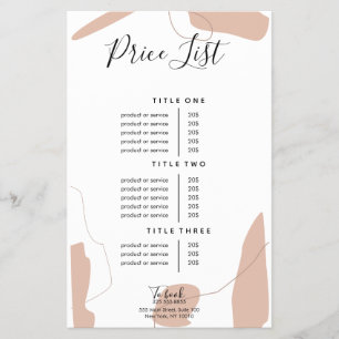 Pastel Roze ontwerp van de lijst met zakelijke pri Flyer
