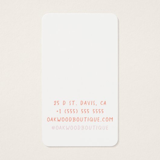 Pastel Roze oorringen juwelier display Kaart (Achterkant)