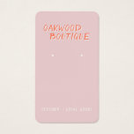 Pastel Roze oorringen juwelier display Kaart<br><div class="desc">Dit enigszins moderne,  licht retro ontwerp tilt jouw naam of bedrijfsnaam door het schitteren van de kic. De afgeronde hoeken voegen een leuke aanraking toe maar kunnen worden vervangen door gewone hoeken voor lagere kosten.</div>