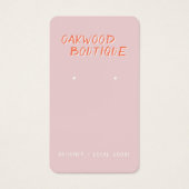 Pastel Roze oorringen juwelier display Kaart (Voorkant)