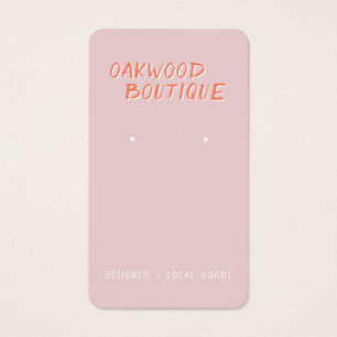 Pastel Roze oorringen juwelier display Kaart