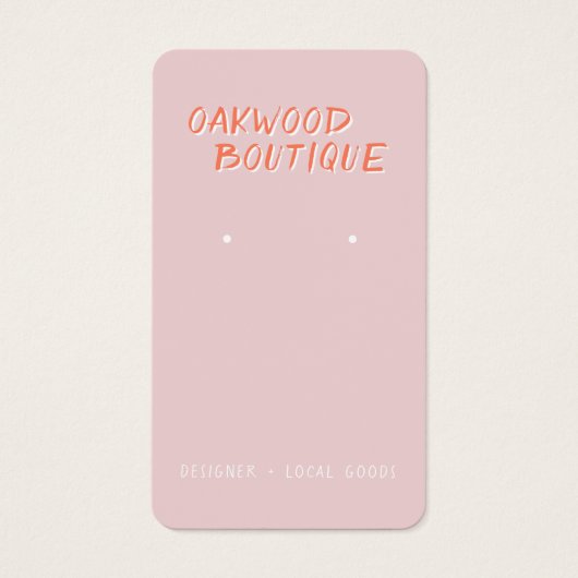 Pastel Roze oorringen juwelier display Kaart (Voorkant)