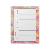 Pastel Roze Oranje Week in één oogopslag Notitieblok (Linkerzijde)