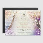 Pastel Roze Paars Blauw Groen Sprookjeshuwelijk Magnetische Uitnodiging (Voorkant / Achterkant)