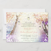 Pastel Roze Paars Blauw Groen Sprookjeshuwelijk Magnetische Uitnodiging (Voorkant)