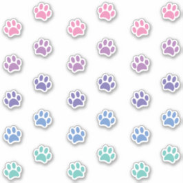 Pastel Roze Paars Blauw Turquoise Pootafdruksporen Sticker