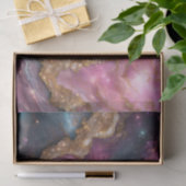 Pastel Roze Paars Turquoise Goud Geode Galaxy Neve Tissuepapier (Geschenk)