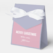 Pastel Roze, Paarse en Blauwe Retro Vrolijk Kerstf Bedankdoosjes (Voorkant Zijde)