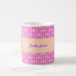 Pastel Roze Paarse Geometrische Pixel Blok patroon Koffiemok