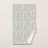 Pastel Roze Paarse Groene Waterverf Bloemen Bad Handdoek (Handdoek)