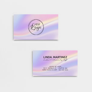Pastel Roze Paarse Iridiserende Kleuren Logo Visitekaartje