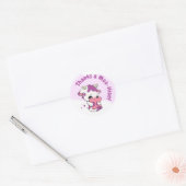 Pastel Roze Paarse Koe Witte Wolk Dank u Ronde Sticker (Envelop)