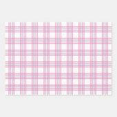 Pastel Roze Paarse Plaid Geruite Gingham Inpakpapier Vel (Voorkant)