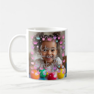 Pastel Roze Paarse Princess Crown Foto Grens Koffiemok