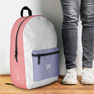 Pastel Roze Paarse Stijlvolle Tiener  Bedrukte Rugzak