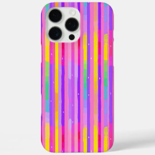 Pastel Roze Paarse Streeppatroon iPhone 16 Pro Max Hoesje